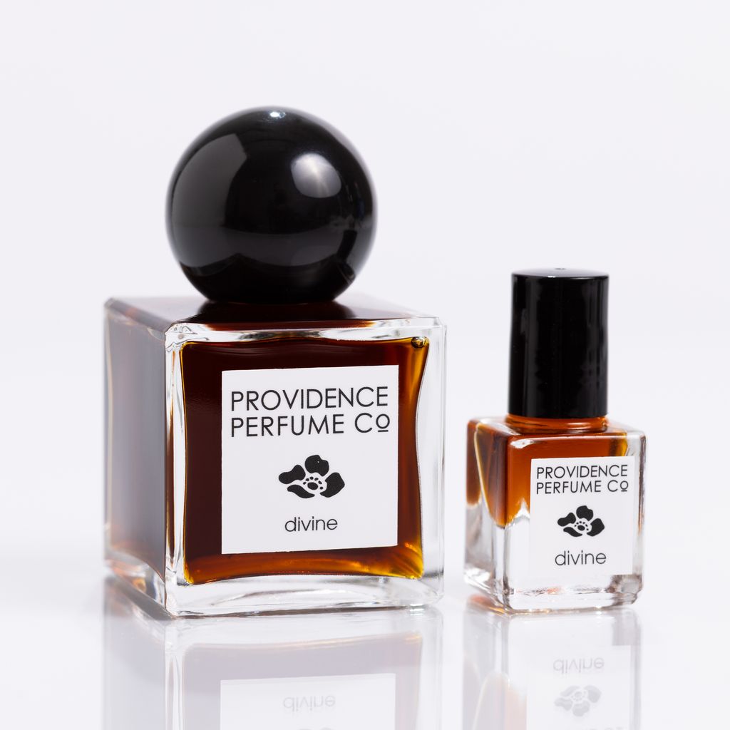 two bottles of Divine eau de perfume by Providence Perfume Co.